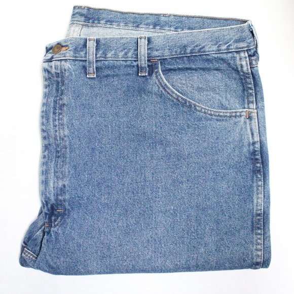 Men's Wrangler Rustler Denim Blue Jeans 46 x 30 - Picture 1 of 12